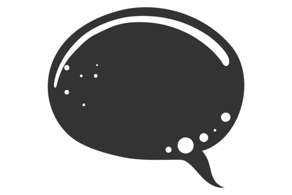 Comic Speech Bubble Black Template: Graphics & Decorative Elements