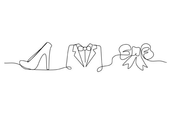 Continuous Line Clothes: Party Graphics & Illustrations
