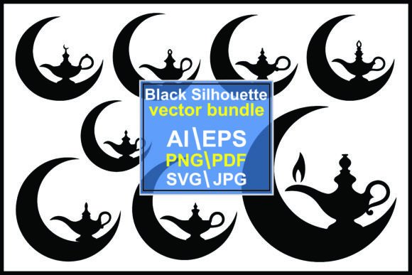 Genie Lamp Silhouettes: Graphics & Illustrations