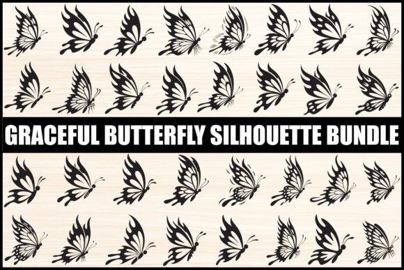 Graceful Butterfly Silhouette Bundle: Graphics & Illustrations
