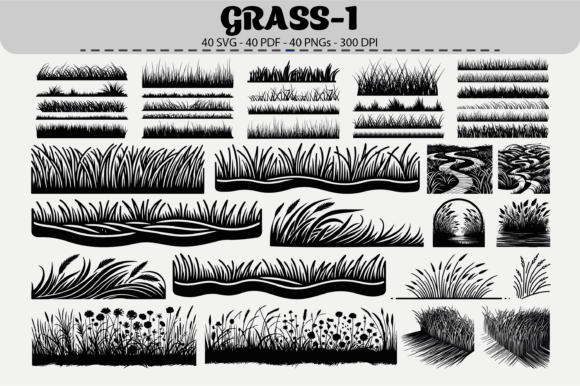 Grass Border Clipart: 40 Graphics & Illustrations
