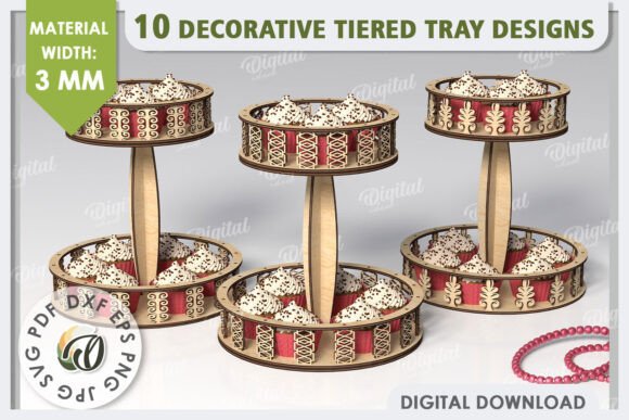 Review: Decorative Tiered Trays Laser Cut Bundle