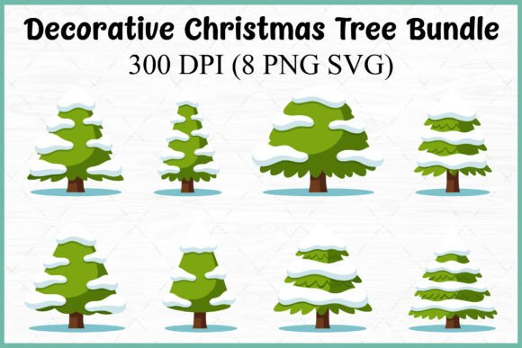 Snowy Christmas Tree Vector SVG Bundle: Graphics & Illustrations