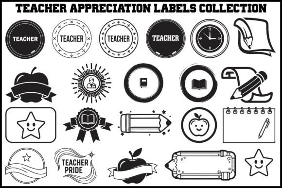 Teacher Appreciation Labels: Graphics & Illustrations