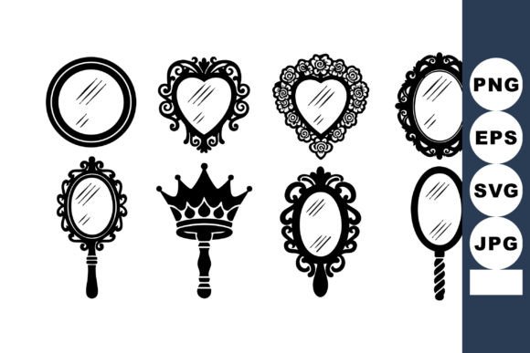 Vintage Hand Mirror Collection: Graphics and Illustrations